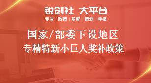 國(guó)家/部委下設(shè)地區(qū)專(zhuān)精特新小巨人獎(jiǎng)補(bǔ)政策
